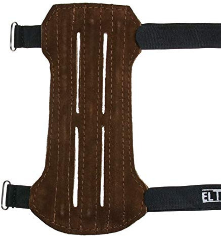 elToro Traditioneller Armschutz Kurz aus Leder - Wildleder hell; Zubehör für Bogenschießen, Pfeil und Bogen, Bogensport