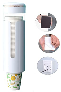 Supporto per bicchieri di carta，Distributore di bicchieri monouso,Dispenser bicchieri， ideale per bicchieri di plastica o di carta,Può essere montato con un magnete(M)