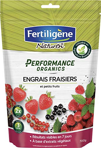 FERTILIGENE NATUREN POEFR7 - Engrais Granulés Performance Organics Fraisiers, Petits Fruits UAB 700 g - Résultats dès 1 semaine - Récoltes x2 - Extraits végétaux enrichi en guano marin - Pour 14m²