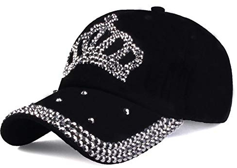 Gudessly Bling Women Baseball Cap Flower Snapback Rhinestone Sun Hats Adjustable Denim Jeans Hat