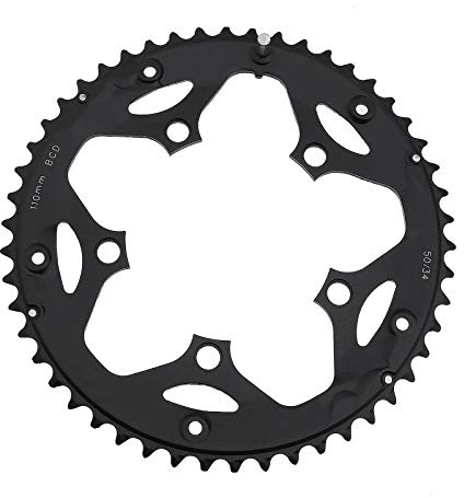 Create idea Bicycle Chainrings 50T 110BCD 5 Bolt Holes For 9-Speed 10-Speed Road Bike Aluminum Cycling Replacement Accessories Black