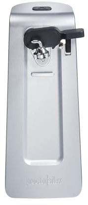 Proctor Silex SureCut Electric Automatic Can Opener for Kitchen with Stainless Steel Blade, Twist-off Easy-Clean Lever, Cord Storage, Extra Tall, Silver (75225)