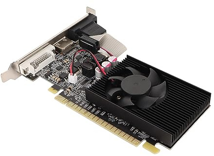 Bewinner GT730-Grafikkarte, 2 GB DDR3-Grafikkarte, 64-Bit-810-MHz-1000-MHz-Image-Card-Game-Grafikkarte mit DVI-VGA-HDMI-Schnittstelle, PCI Express X16 2.0-Desktop-Grafikkarte mit Lüfter