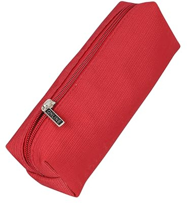 Online Pencil Case Red, Large Capacity Storage Bag, Box with Zipper, Pen case for School, Stationary Organizer for Girls and Boys, Pen Pouch with one Compartment