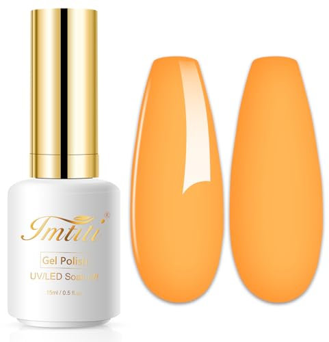 Imtiti Pastell UV Nagellack, 1 Pcs 15 ML Pastell Orange Gel Lack Soak Off LED UV Nagel Gel Lack Frühling Sommer Ostern Gel Nagellack DIY Nagel Kunst Starter Maniküre Salon Gel Nagel Kit