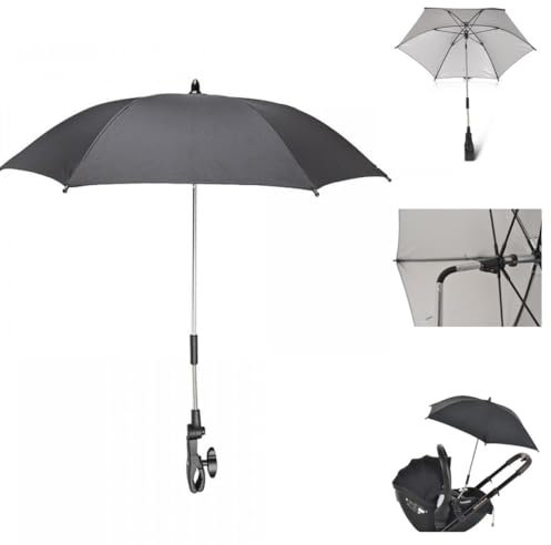 Moni Kinderwagenschirm, Sonnenschirm, universal, Durchmesser 80 cm, UV-Schutz, Farbe:schwarz