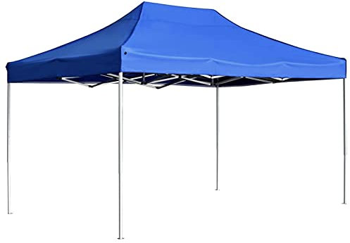 Rantry Carpa Plegable Profesional de Aluminio Azul 4,5x3 m Anti-UV e Impermeable Cenador Pabellón de Jardín para Camping, Fiestas, Exterior