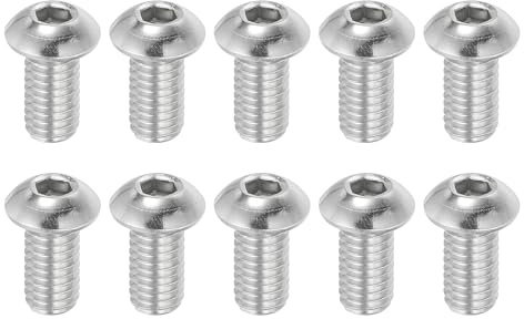 PATIKIL 10pz Viti a Testa Bombata con Esagono Incassato, 3/8-16x3/4 Acciaio Inossidabile 304 Bulloni Testa Cilindrica Esagono Incassato Viti Completamente Filettatura Completa Fine UNC