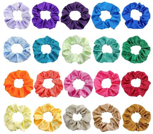 Fascette Per Capelli In Tinta Unita Da 20 Pezzi Fascette Per Capelli Elastiche Fascette Per Capelli In Raso Accessori Per Capelli Da Donna Strumenti Di Fissaggio Per Capelli