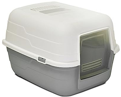 Acomoda Textil – Arenero para Gatos Desmontable y Transpirable. Arenero Grande de Plástico Resistente con Cubierta de Tapa Abatible. Bandeja de Arena Higiénica para Mascotas. (Griss)