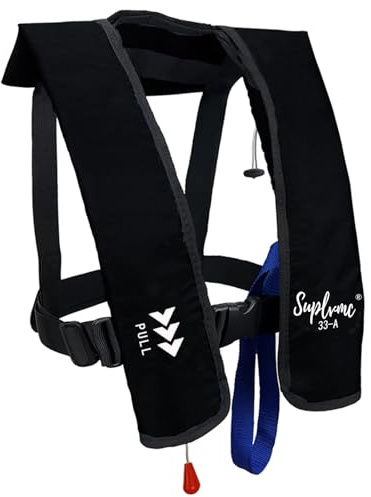 Suplvmc Adult Inflatable Life Jacket/Kayak Buoyancy Vest | Fishing Sailboat PFD Thin Weight Suitable for up to 330 pounds, can manually Switch Inflation Options