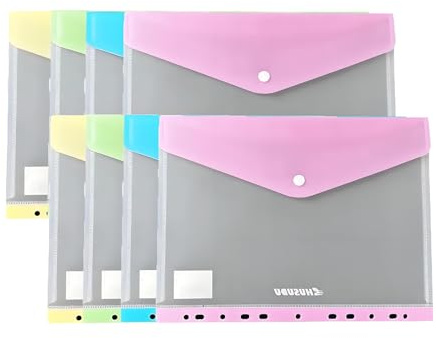 8 lösmappar a4, stabil mapp med fack, färgad hörnspännmapp med tryckknappar, plastdokumentmapp, bärbar konferensmapp för kontor, skola, organisera arkivering (N)