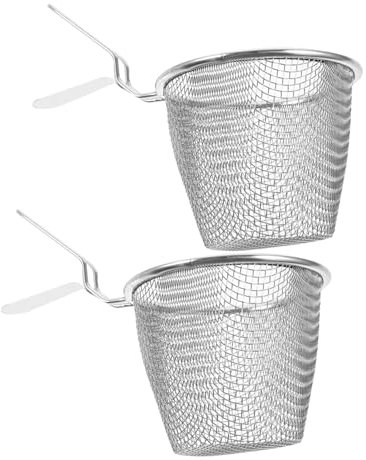 SECFOU 2pièces Lot De Écumoire Inoxydable Pour Noodles Et Hot Pot Tamis Résistant Chaleur Avec Manche Ustensiles De Cuisine Pratiques Pour Égoutter Et Filtrer