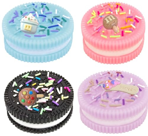 4 PCS Taba Squishy Toys, peluches, peluches, cookies, juguetes blandos, juguetes blandos para adultos, juguetes para aliviar el estrés, juguetes para el autismo