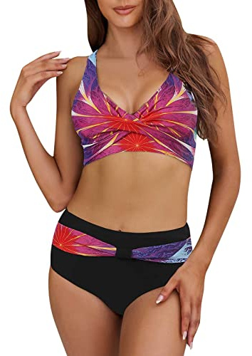 Maillots Deux Pièces Femme Culotte Maillot De Bain Taille Haute Tankini Shorty Ensemble Sortie Plage Tankinis Haut Bas 2 Bikini Grande Amincissant Ete Maillot'de Bandeau Bleu Marine
