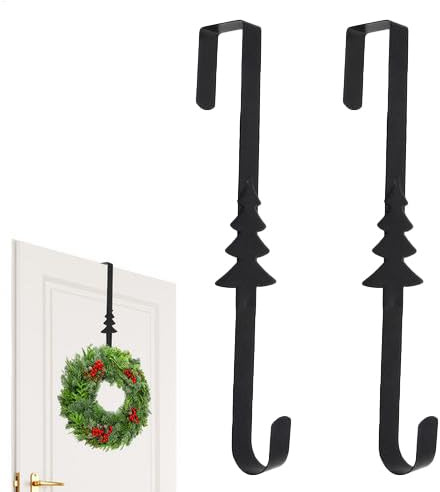 Generico 2 Pezzi Gancio Per Ghirlanda Porta Blindata, 38 Cm Appendi Ghirlanda Porta Decorazioni Natalizie Halloween