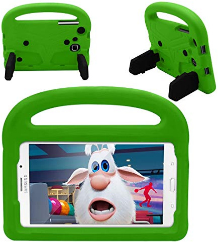 Tablettskydd Tablet Väska For Samsung Galaxy T230 / T235 Silikonväska For barn, For ShocktoFous Lightweight Dropproof Stand Case, med handtag och kickstand(Ye?il)