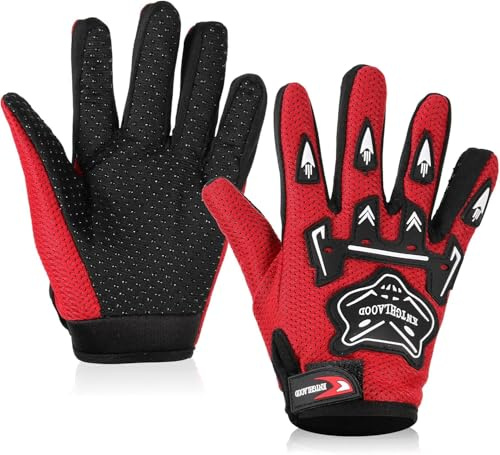 Xinjieda Kids Full Finger Winter Gloves - Waterproof for Cycling, Hiking, Balance Bike, Scooter, Skateboard, Outdoor Sports for Boys Girls 8-13 Age