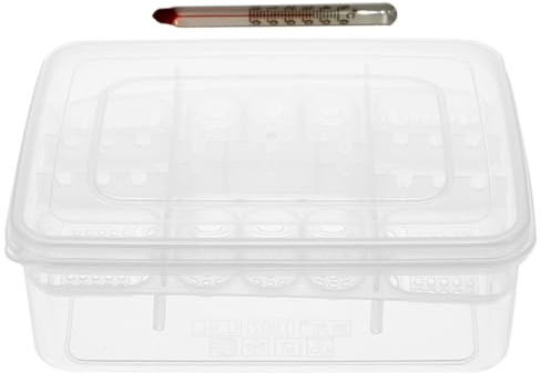 HOMOBABE Caja de Incubación para Reptiles 16 Rejillas, Incubadora de Huevos de Plástico Transparente, Suministros para Mascotas, Incubadora Profesional para Tortugas, Lagartos y Geckos,