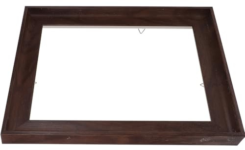 Hoement Marco para lienzo flotante 25x30 cm en resina color café con vista continua para decoración de cuadros y pinturas óleo en interiores
