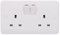 Schneider Electric - Lisse White Moulded, Switched Double Power Socket, Double Pole, 13A,GGBL3020DS, White