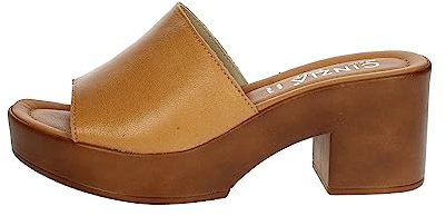 CINZIA SOFT IAF203174002 Cuoio Scarpa Donna Tacco Plateau Ciabatta Pelle Zoccolo 37