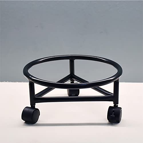 XSSS-ZC Mobiles Palettenregal, Universal-Radhalterung, Schwerlastregal, Blumentopfregal mit Rädern, Blumentopfuntergestell,Schwarz,ID 32CM