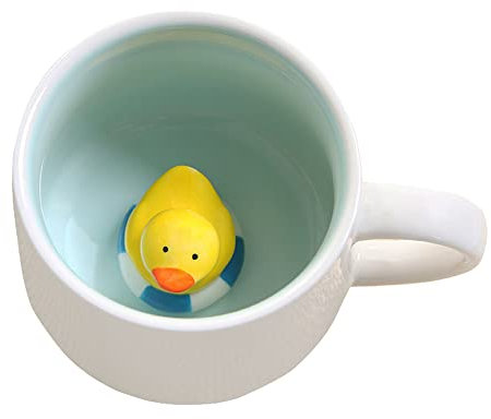 Tasse à café mignonne,Tasses en céramique de thé au lait Kawaii,Cadeau de tasse du matin animal 3D pour Mariages,Anniversaires (Grand canard)