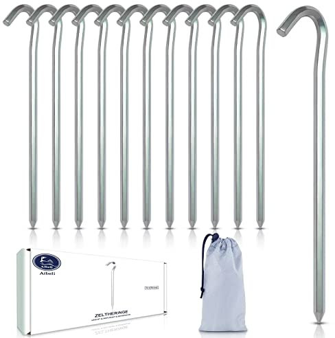 12 Stücke Zeltheringe, 18 cm/7 [ Verstärkte Harte ] Luftfahrtaluminium Heringe Erdnägel, Häringe Zelt, Vorzelt Heringe, Heringe Erdnägel Stabil, Heringe Camping, Zeltzubehör Heringe Gartenarbeit