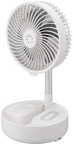 Wakects Tragbarer Tischventilator Einstellbare Höhe und Faltbar, Leiser Standventilator mit Fernbedienung, 4 einstellbare Geschwindigkeiten, 7200mAh Akku