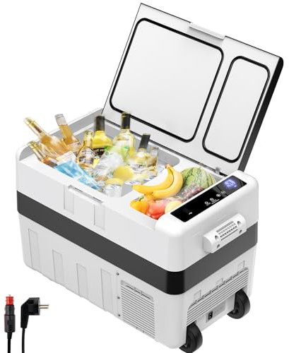 LLIVEKIT Kühlbox, 40 L Kompressorkühlbox, Dual-Zone (-22°C) | 33L Gefrierfach + 7L Kühlbereich | Leise (50dB) mit Rädern | 12V/24V Auto + 230V Haus | C-Klasse, CE/ROHS