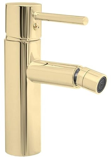 Rea ROBINET DE BIDET TESS L.GOLD Mitigeur monocommande en Laiton pour WC Toilette Salle de Bain (d'or)