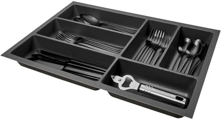 SO-BOX 3 Besteckkasten Breite 29,1 cm, Tiefe 47,3 cm mit anthraziter Kanvas-Struktur für 40er Schubladen von Nobilia ab August 2012 und weitere Küchen