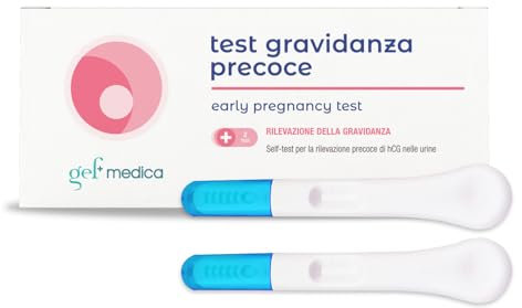 Gef Medica® 2x Test Precoce di Gravidanza – Stick Urina HCG Ultrasensibili 10 mIU/mL | Risultato in 3 Minuti, CE