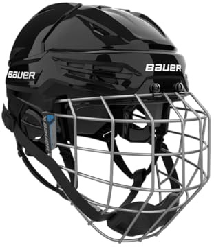 Bauer Re-Akt 55 Eishockey Helm Combo Senior (Schwarz, Groß)