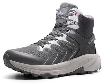 NORTIV 8 Women's Hiking Boots Waterproof with Arch Support Sneakers Walking Outdoor Comfortable Lightweight Boot Echo Mid,Size 8,Dark Grey,NWUMHB2502