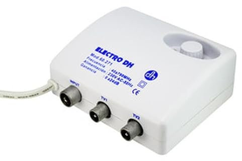 Amplificateur intérieur d'antenne TV 60.271, Compatible avec Les signaux numériques, améliore la réception pour Regarder Les chaînes avec Une Meilleure qualité.