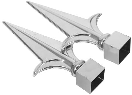 Toddmomy 2pièces Embouts De Clôture Décoratifs Métal Finials Élégants pour Poteaux De Clôture Accessoires De Jardin Trident Finition De Haute Qualité pour Améliorer Esthétique De