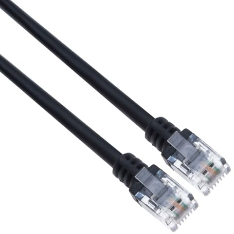 Keple ADSL 2+ Ultra High Speed Internet Broadband Modem Cable RJ11 to RJ11 1m DSL Extension Lead for Router Modem Landline Compatible with BT Microfilter Phone Socket All RJ11-enabled DSL/ADSL Black