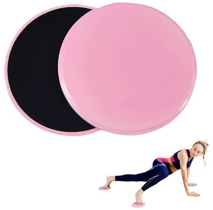 Reversible Sliding Plate,Double Sided Pilates Sliding Disc,Power Slide,Core Training Slide Plate for Home Use,Ultimate Core Trainer,Exercise Discs Abdominal Workout Strength Glider 2 Pcs Pink Oyiclyea