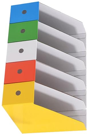 GRIRIW Organizador de Documentos de Escritorio con Cajas Soporte para Archivos y Estantería de Almacenamiento para Oficina y Diseño Moderno y Funcional para Organizar y Papeles
