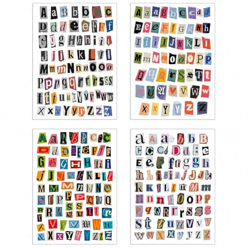 GXGM Sticker Lettere Vintage, Adesivi Alfabeto Retro per Scrapbooking e Journaling, Decoupage, Album Decorazioni, Bullet Journal, Fai da Te Creativo, Craft Supplies per Hobby - hobby creativo