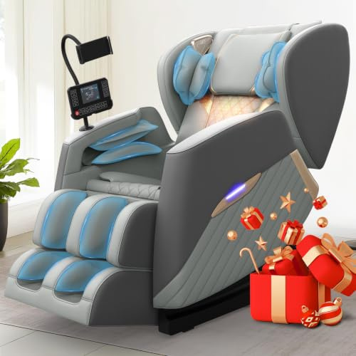 Srfzluxy Massage Chair Full Body, 14 Fixed Rollers Heating for Home(Grey) | Zero Gravity Massage Chair with Calf & Foot Massage, 8 Airbags，Control Panel，Bluetooth Speaker，Phone Holder for Family Use