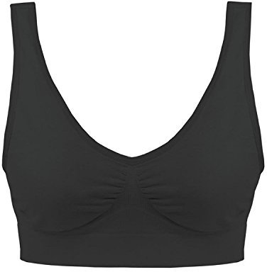 Boolavard New Seamless Sports Style Bra Crop Top Vest Comfort Stretch Bras Shapewear (XXL, Black)