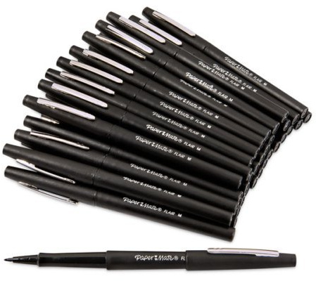 Grants Black Flair Fibre Tip Pen 0.8mm (12 Pack)