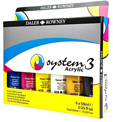 Daler Rowney System 3 Acryl Prozessset 6x59ml sortiert