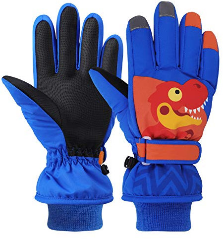 QKURT Kinder Skihandschuhe, Snowboard Handschuhe wasserdichte und Winddichte Winter Fäustlinge für 2-13 Jahre Mädchen und Jungen Skifahren Snowboard Reiten Laufen Wandern Radfahren