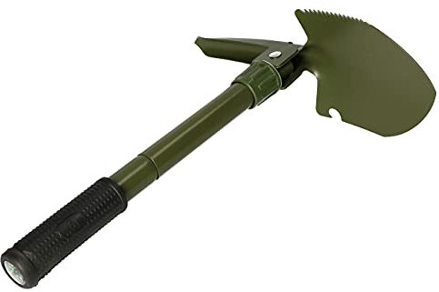 KOTARBAU® Pala plegable con pico y funda protectora para actividades al aire libre.