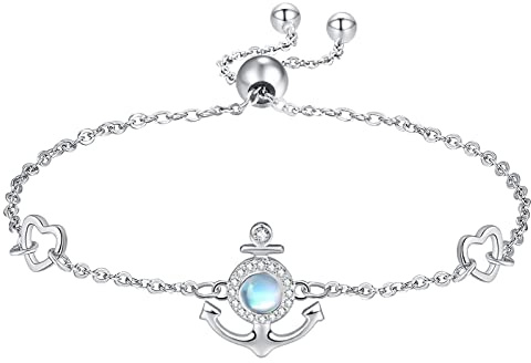 KINGWHYTE Bracelet pour femme en argent sterling 925 - Réglable - Cadeau pour femme, mère, fille, 9 inches, Argent sterling