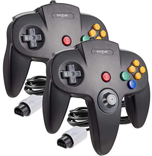 iNNEXT 2 Pack 64 Controller, Wired Game pad Joystick [3D Analog Stick] for 64 - Plug & Play (Non PC USB Version) (Black)